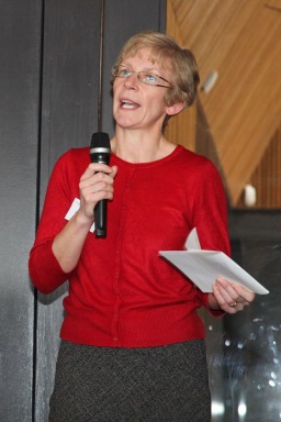 Claire Holt, Founder of Flashbang Science, addressing a packed audience at The Brockholes Centre.