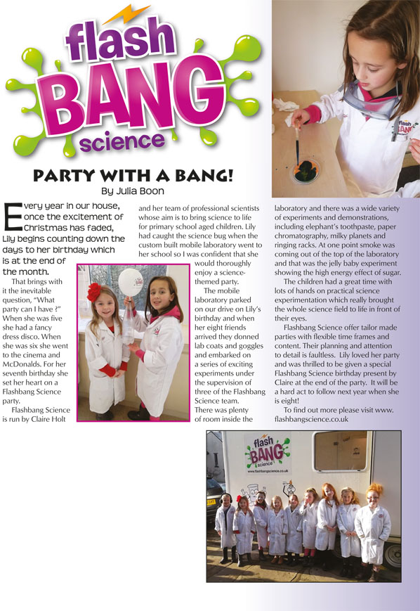 Magazine article written by satisfied parent, Julia Boon