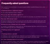 Screenshot of Frequently asked questions page.