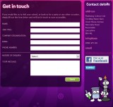 Screenshot of Get in touch page.