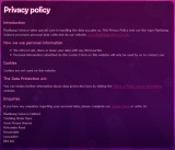 Screenshot of Privacy policy page.