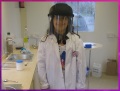 The birthday girl is protected against anything in her cool visor.