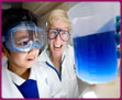 Claire with JC, a budding scientist