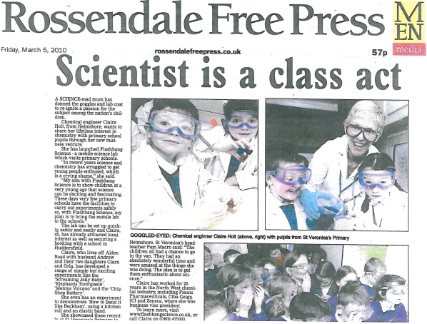 Scan of front page of Rossendale Free Press from Friday, March 5, 2010.