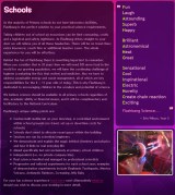 Screenshot of Schools page.