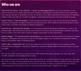 Screenshot of Who we are page.
